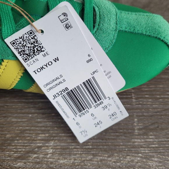 ADIDAS Green Yellow Tokyo Slim Lace Up Sneakers Size 7.5 - Picture 7 of 16